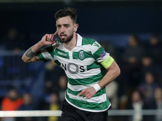 Bruno Fernandes’ transfer saga rumbles on (Getty)