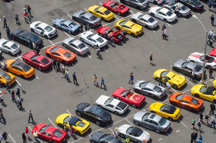 a parking lot from above