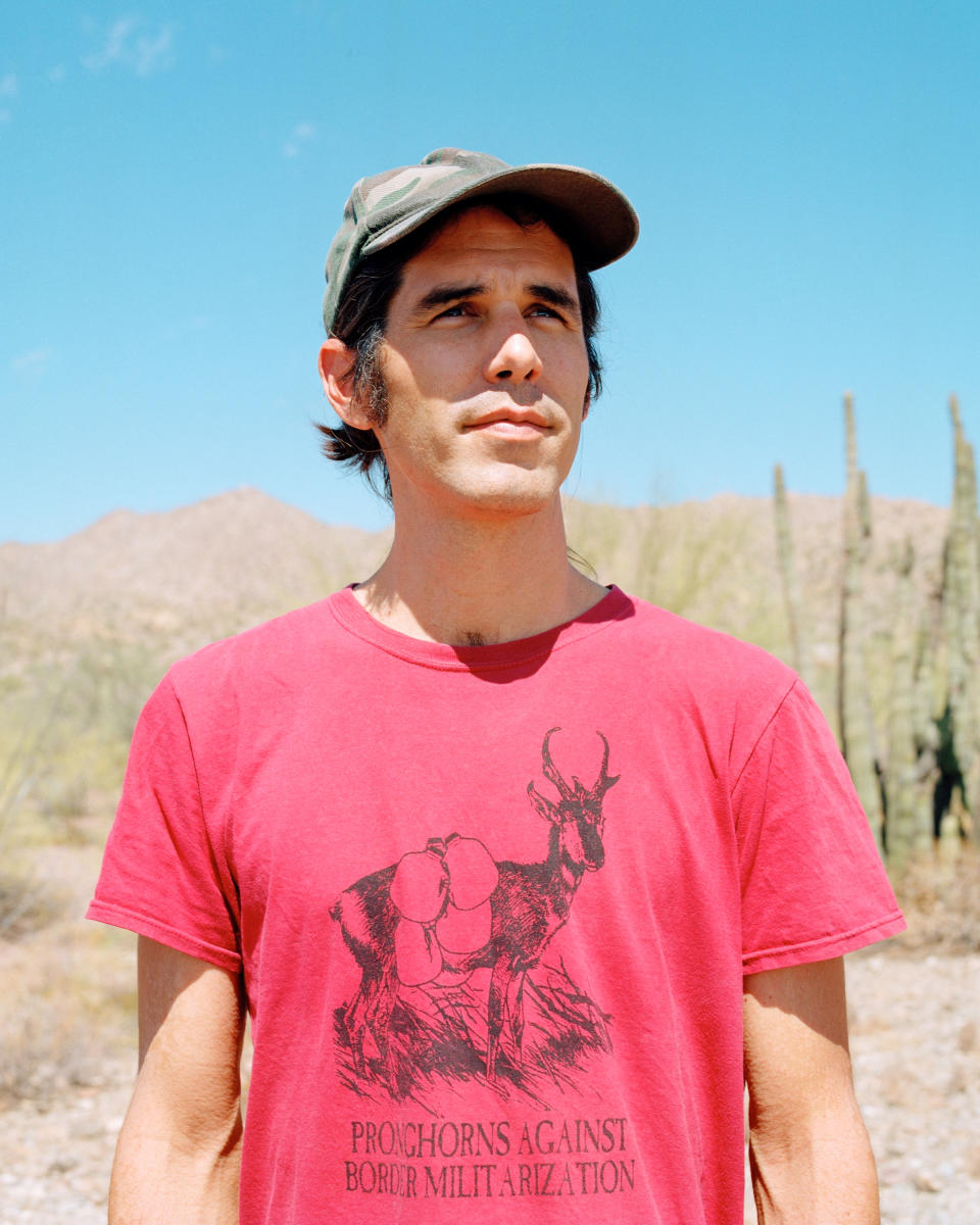 Scott Warren in the desert on the outskirts of Ajo, Ariz., on Sept 17. | Cassidy Araiza for TIME