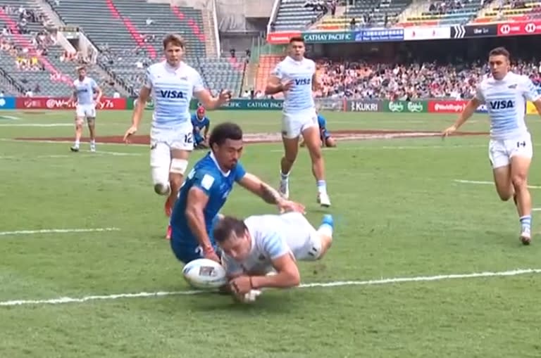 Luciano González se pierde un try contra Samoa por knock-on; en Hong Kong, la etapa inaugural del Circuito Mundial, Pumas 7s resultó séptimo.