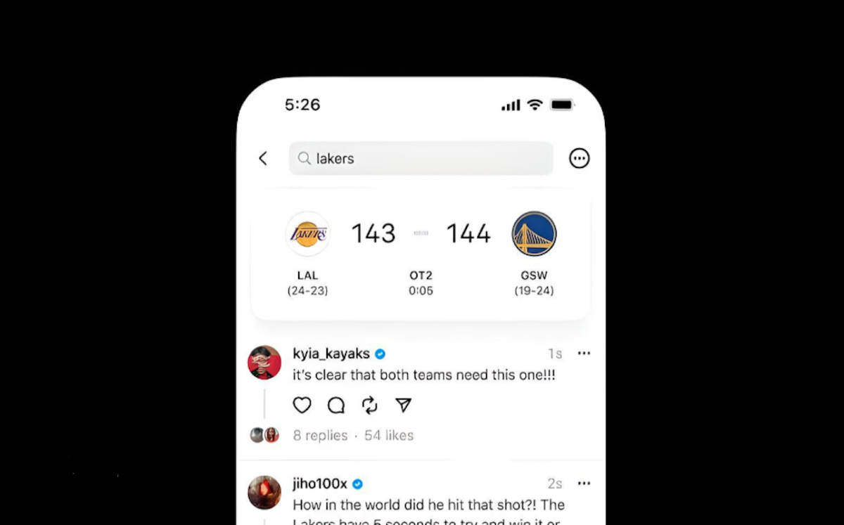 Threads se adentra en los resultados deportivos en vivo, empezando por la NBA