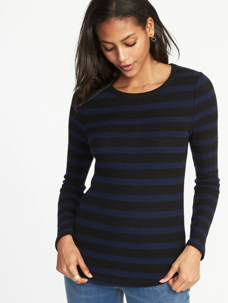 Slim-Fit Luxe Rib-Knit Top for Women