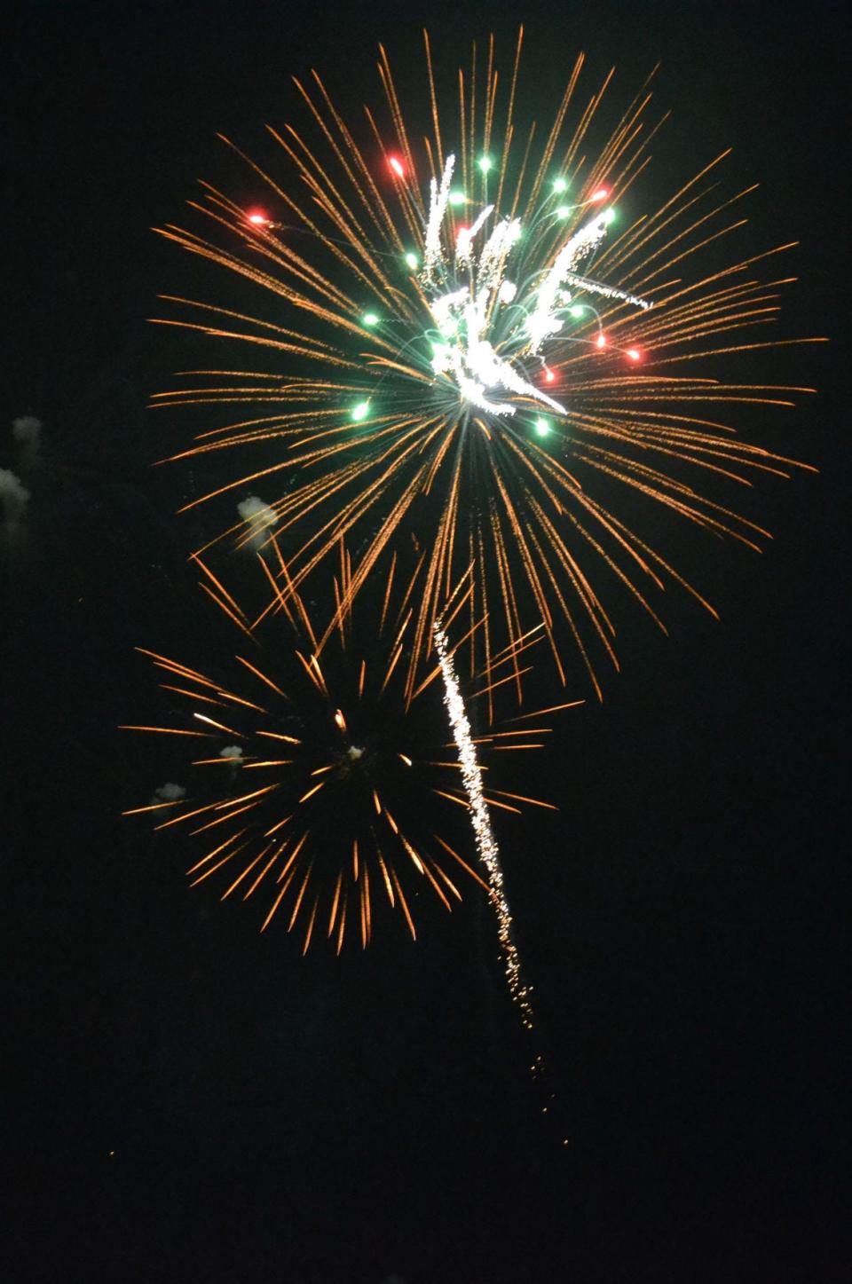 A series of fireworks explode during a previous Fourth of July Blazin’ Celebration at the Madison Township Fire Department.