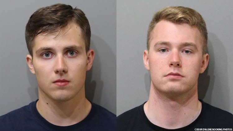 Patriot Front member suspects: Spencer Thomas Simpson (L) and Colton Michael Brown (R)