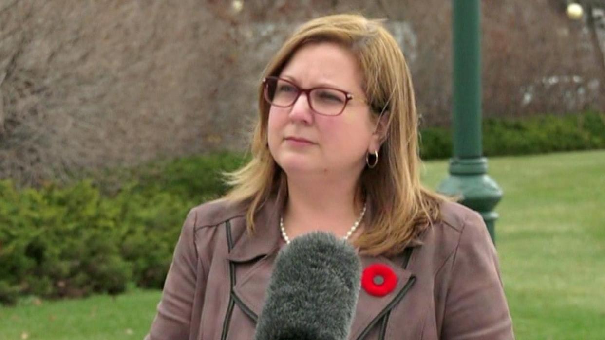 Former PC cabinet minister Sarah Guillemard, seen here in a November 2022 photo, wrote on social media that she was groped by a former MLA and faced consequences to her political career after she reported him. (CTV pool - image credit)