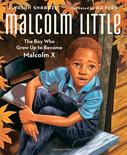 <a href="https://www.huffingtonpost.com/entry/malcolm-x-letter-found-and-now-on-sale_us_5624ee2fe4b0bce347013f14">Malcolm X</a>'s daughter Ilyasah Shabazz offers a look into her father's story and how he became a prominent figure in the fight for civil rights. (By Ilyasah Shabazz, illustrated by A.G. Ford)