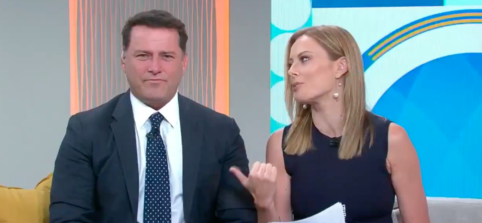 Karl Stefanovic and Allison Langdon on the Today couch