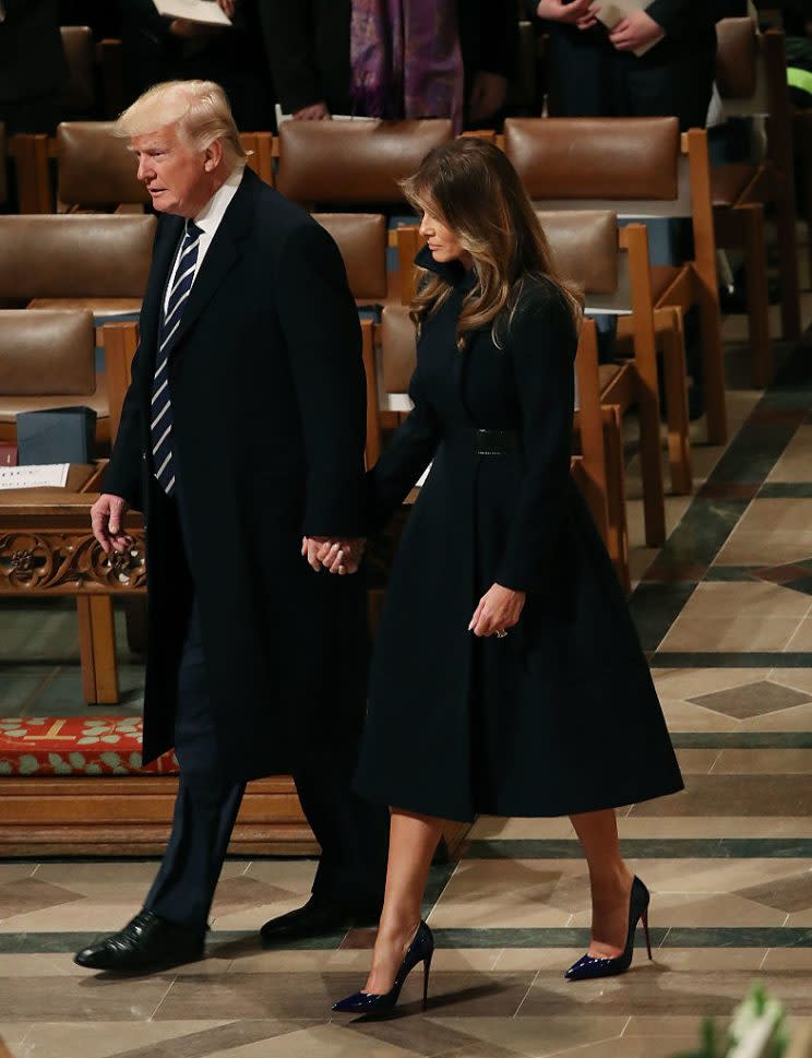  President Donald Trump attends the National Prayer Services with Melania Trump (Photo by Mark Wilson/Getty Images)