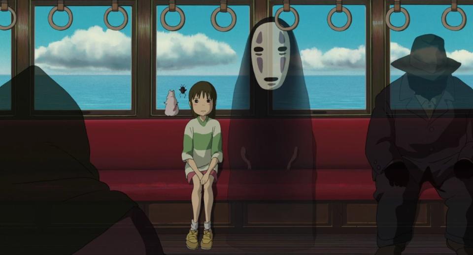 <p>This beloved Hayao Miyazaki and Studio Ghibli film tells the fantastical coming-of-age story of a young girl who stumbles into a world of spirits — and, among many other strange adventures, meets a faceless ghost named "No-Face."</p><p><strong>RELATED: </strong><a href="https://www.goodhousekeeping.com/life/parenting/g23282475/best-animated-movies/" rel="nofollow noopener" target="_blank" data-ylk="slk:20 Animated Movies You Need to Watch With Your Kids Before They Grow Up;elm:context_link;itc:0;sec:content-canvas" class="link ">20 Animated Movies You Need to Watch With Your Kids Before They Grow Up</a></p>