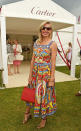 <p>In a boldly printed Dolce & Gabbana dress for The Cartier Queen’s Cup Polo. <i>(Photo by David M. Benett/Dave Benett/Getty Images)</i></p><p><i><br></i></p>