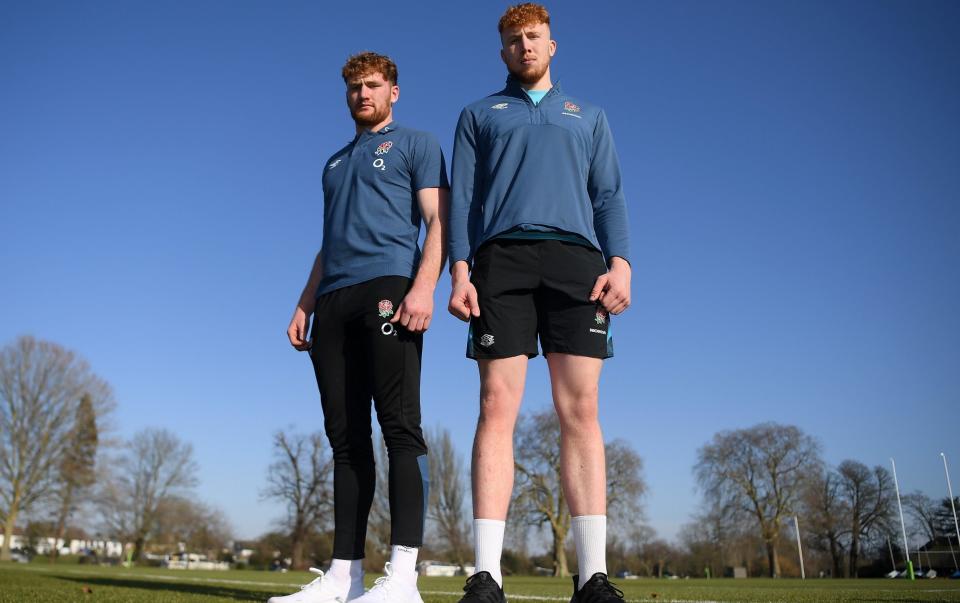 Ollie Chessum (left) and Lewis Chessum - Three tighthead prospects, two giant locks and a World Cup bolter: Inside England's talent factory - Getty Images/Alex Davidson