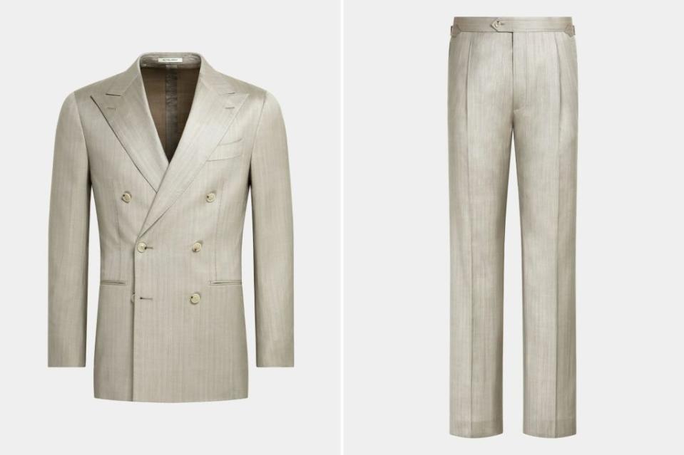 Herringbone Havana suit, $899 at <a href="https://www.vogue.com/fashion-shows/fall-2024-menswear/emporio-armani/slideshow/collection#44" rel="nofollow noopener" target="_blank" data-ylk="slk:Suit Supply;elm:context_link;itc:0;sec:content-canvas" class="link ">Suit Supply</a> Courtesy of Suit Supply