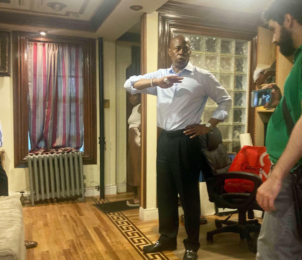 Then-mayoral candidate Eric Adams invited reporters on June 9, 2021, to tour his ground-floor home in the Bedford-Stuyvesant neighborhood of Brooklyn.