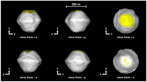 A shape model of the near-Earth asteroid 2008 EV5, which is the leading target for NASA's Asteroid Redirect Mission.