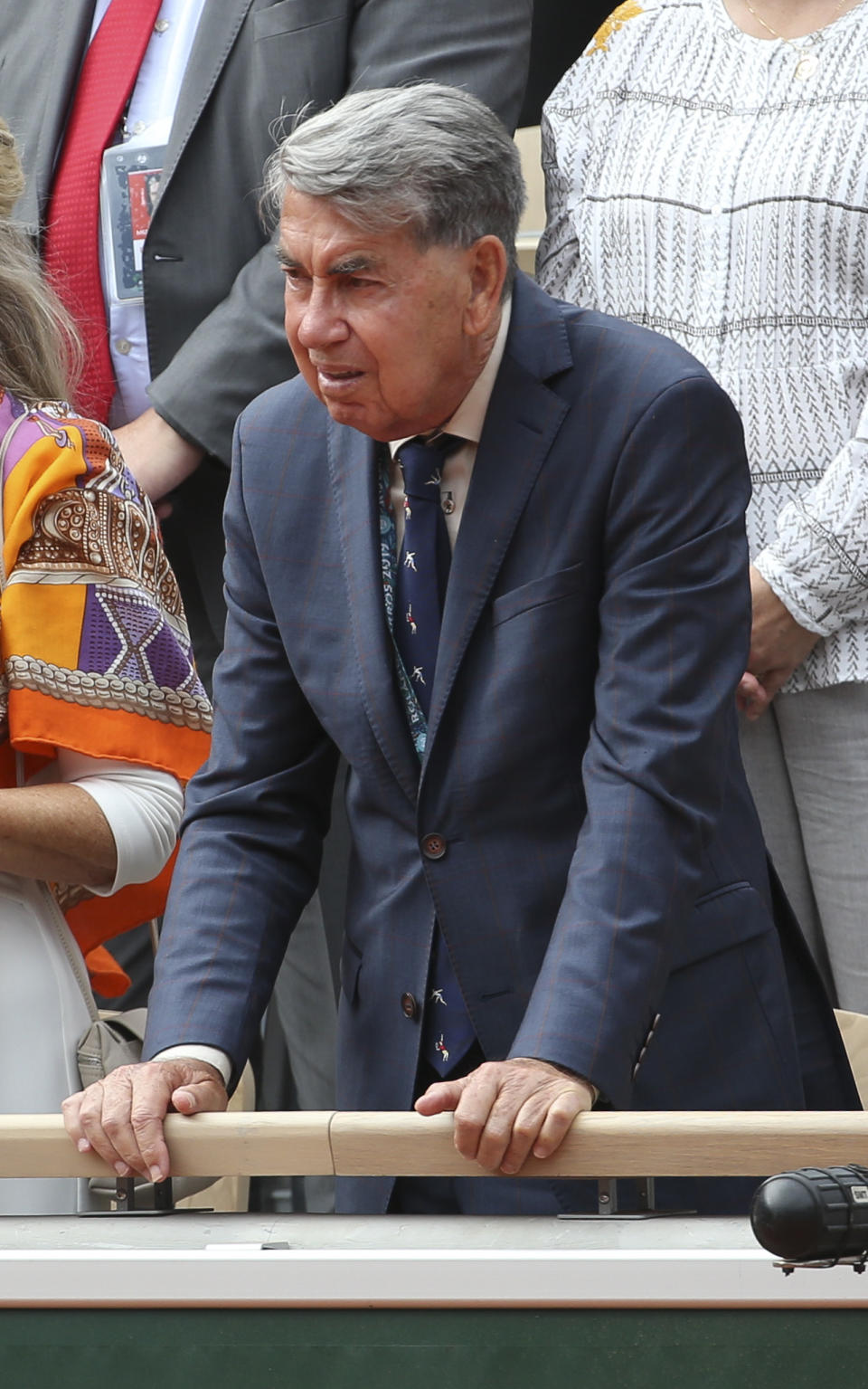 Manolo Santana (pictured) attends the men's final during day 15 of the 2019 French Open.