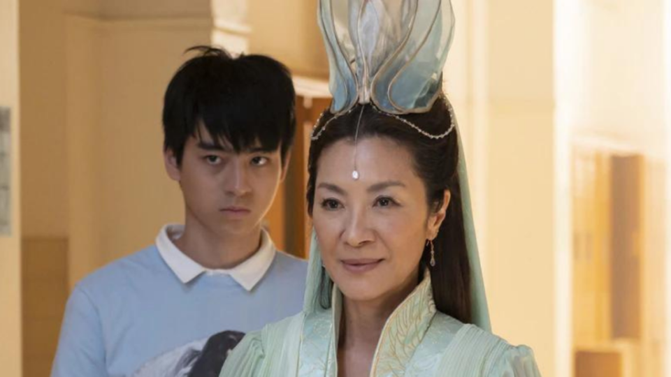 Ben Wang and Michelle Yeoh in “American Born Chinese” (Courtesy of Disney)