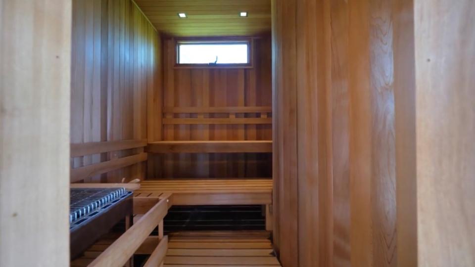 The sauna. Andrew Azoulay/ Wallace & Co. Sotheby's International Realty