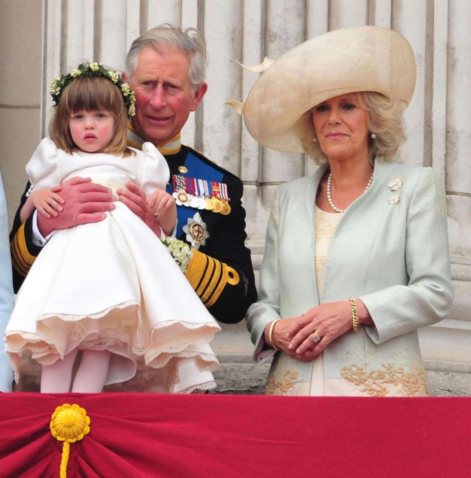 PHOTO: Prince Charles, Prince of Wales holds Eliza Lopes as he and Camilla, Duchess of Cornwall greet crowd of admirers from the balcony of Buckingham Palace on April 29, 2011. (FilmMagic/Getty Images, FILE)