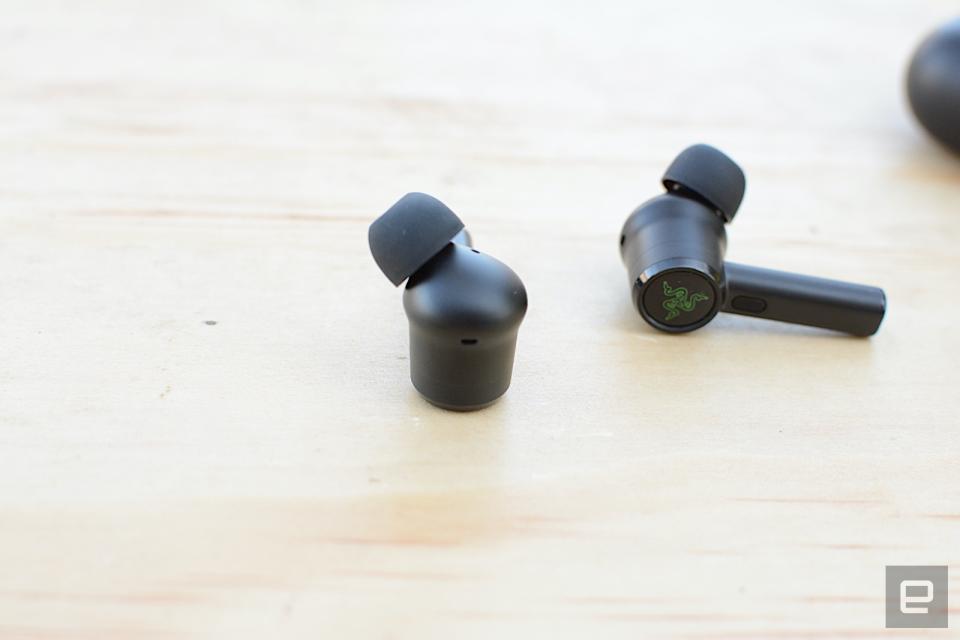 Razer’s first noise-cancelling earbuds also pack in THX-certified immersive audio and a gaming-specific low-latency mode. The stick-bud design isn’t for everyone, but the company has included comfy Comply foam tips on top of the usual collection of silicone. A few annoyances keep these from being a compelling, and complete, package.