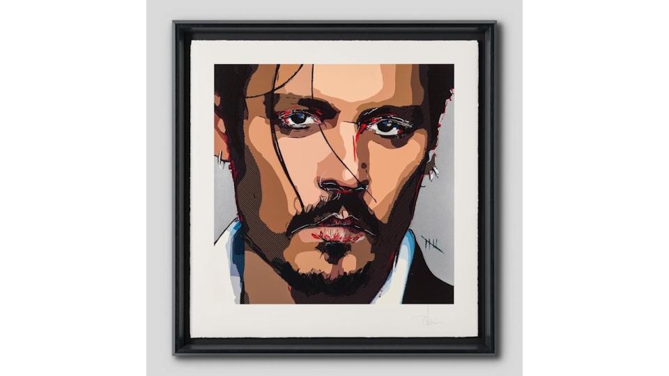 The limited edition signed lithograph of Johnny Depp