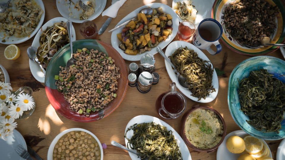 In Greece, tables are loaded with all sorts of legumes, including black-eyed peas, garbanzos and lentils, which make a traditional Greek soup called "fakes." - David McLain