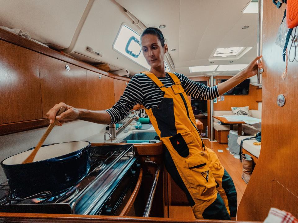 Darsy said cooking is a big pastime on the boat.