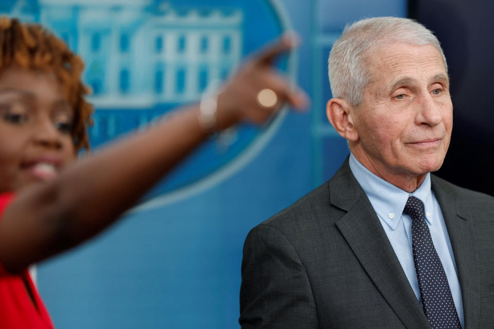 Anthony Fauci with Karine Jean-Pierre