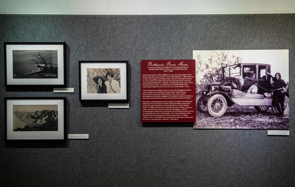 The entry point to the "Postcards from Mecca" exhibit is seen at the Hi-Desert Nature Museum in Yucca Valley, Calif., Friday, Sept. 16, 2022.