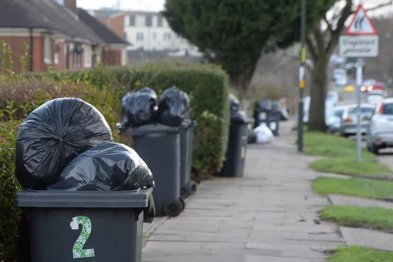 A general image of black bins left out for collection -Credit:Birmingham Mail