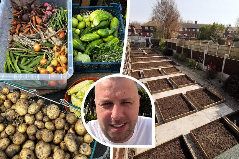 Christopher Jones, 35, set up his own garden allotment during lockdown and has become an avid gardener since