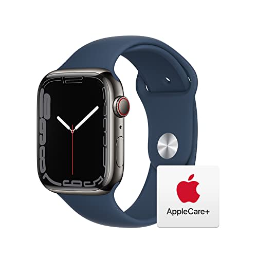 Apple Watch Series 7 [GPS + Cellular 45mm] Smart Watch w/Graphite Stainless Steel Case with Aby…