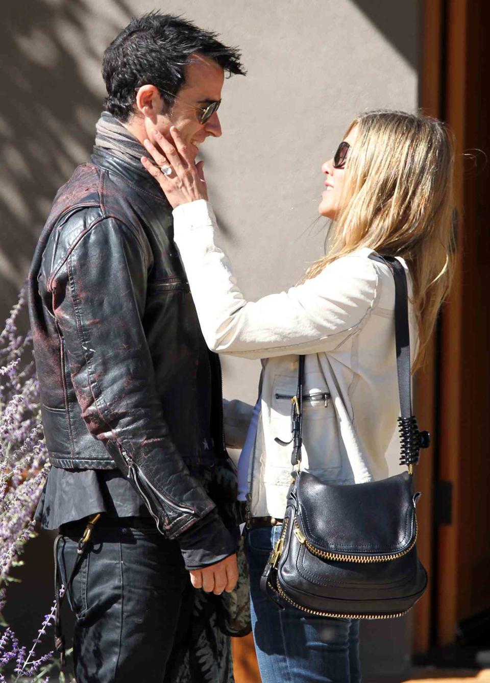 Justin Theroux and Jennifer Aniston are seen October 6, 2012 in Santa Fe, New Mexico