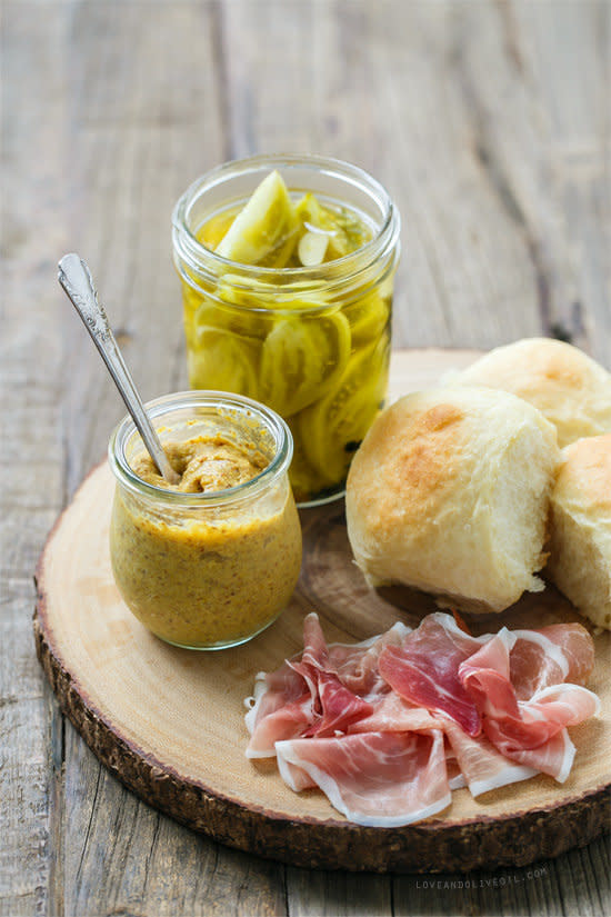 <strong>Get the <a href="http://www.loveandoliveoil.com/2014/10/country-ham-and-pickle-sliders.html">Country Ham and Pickle Sliders recipe</a>&nbsp;from Love &amp; Olive Oil</strong>