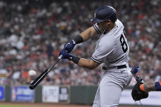 Baby Bomber arrives: Domínguez becomes youngest Yankee with HR in 1st  at-bat in 6-2 win over Astros - The San Diego Union-Tribune