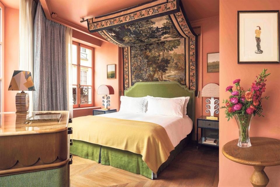 Le Grand Mazarin in Paris offers <a href="https://www.legrandmazarin.com/" rel="nofollow noopener" target="_blank" data-ylk="slk:rooms from $730 per night;elm:context_link;itc:0;sec:content-canvas" class="link ">rooms from $730 per night</a>. Courtesy of the Hotel