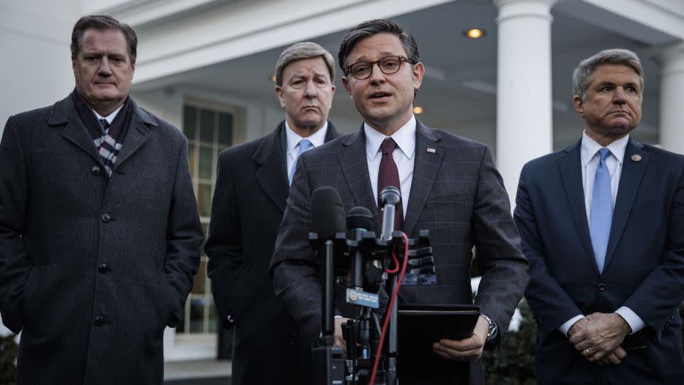 Speaker of the House Mike Johnson outside the White House in Washington, DC. - Samuel Corum/Getty Images