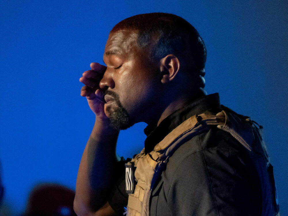 Kanye West während seines ersten Wahlkampfauftritts. (Bild: imago images/UPI Photo)