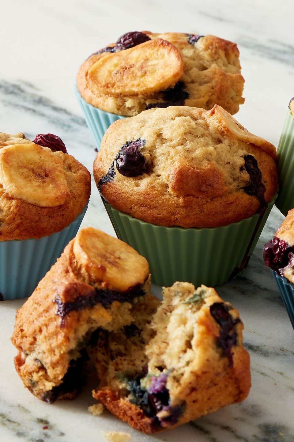 Air Fryer Banana Blueberry Muffins