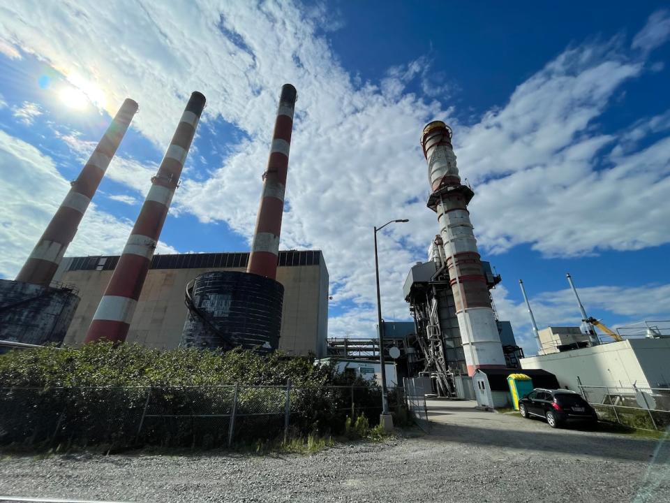 The Bayside natural gas generating station (right) is part of NB Power's Courtney Bay generating complex in Saint John. It has been offline since breaking down unexpectedly in January.