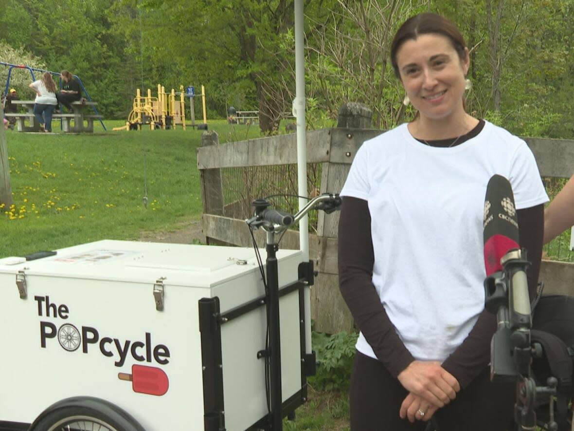 Natasha Ashfield and Jaclyn Corby launched The POPcycle on Sunday. (Mrinali Anchan/CBC - image credit)