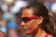 LONDON, ENGLAND - AUGUST 06: Lolo Jones of the United States looks on after she competes in the Women's 100m Hurdles heat on Day 10 of the London 2012 Olympic Games at the Olympic Stadium on August 6, 2012 in London, England. (Photo by Alexander Hassenstein/Getty Images)