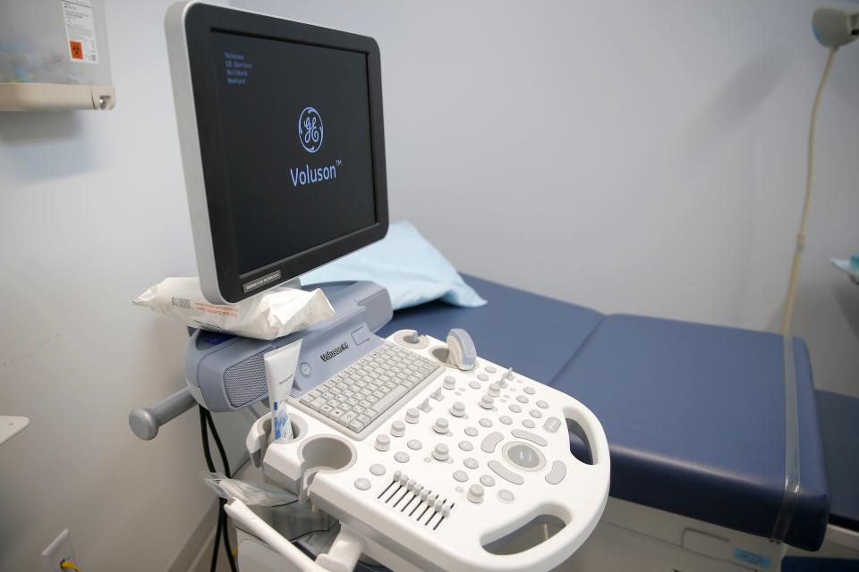 An ultrasound room inside a Planned Parenthood clinic in Tulsa, Okla., Friday, April 22, 2022.