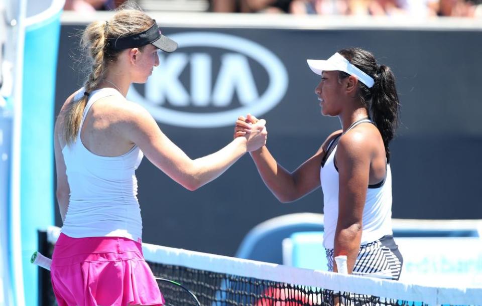 Mona Barthel of Germany and Australian Destanee Aiava