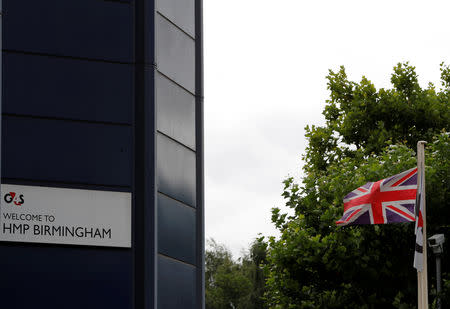 A Union flag flies outside HMP Birmingham after the British government took over its running from G4S, in Birmingham, Britain August 20, 2018. REUTERS/Darren Staples