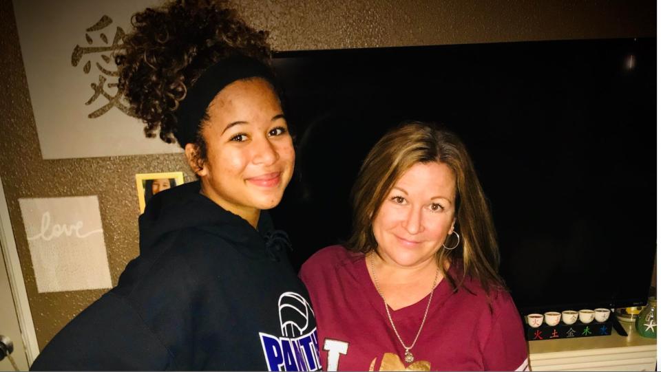 Avery Lewis (left) was assigned PragerU videos for extra credit at school. Her mom, Andrea Cutway (right), immediately complained. (Photo: Photo courtesy of Andrea Cutway)