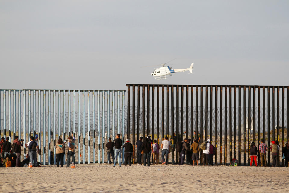 Migrant caravan arrives at U.S.-Mexico border