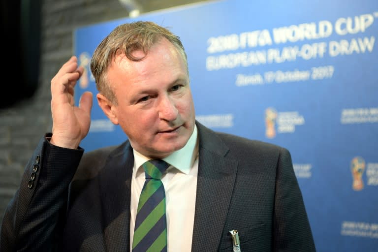 Northern Ireland coach Michael O'Neill pictured after the FIFA World Cup 2018 European play-off draw in Zurich on October 17, 2017