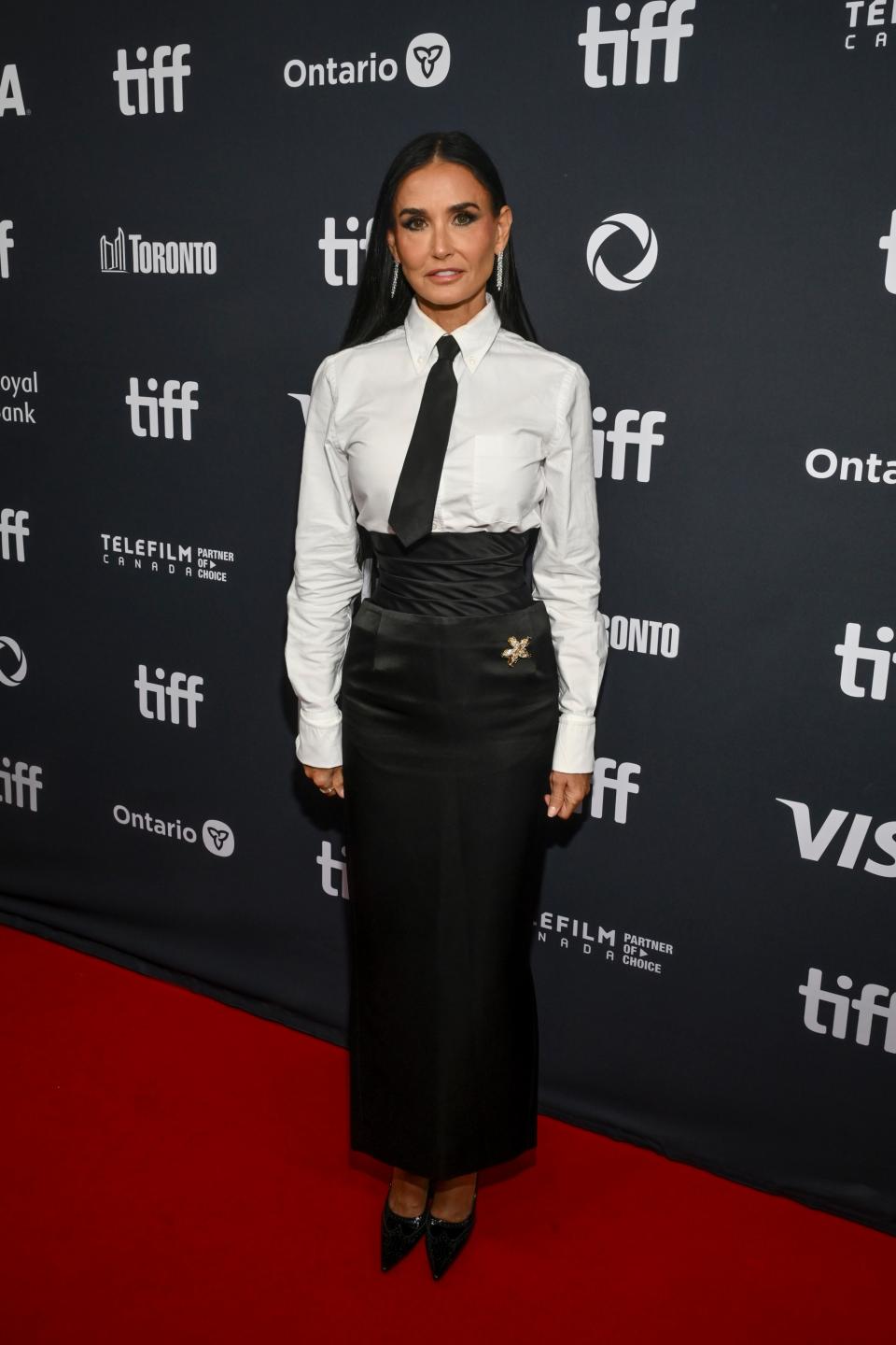 demi moore, thom browne, tiffany & co., the substance, toronto international film festival