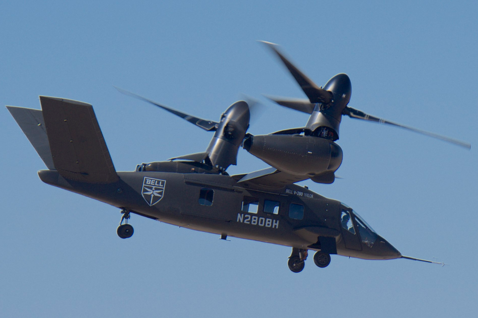 <p>Designed to replace current Army and Marine Corps helicopters, the Valor boasts a much greater range and top speed <a href="https://www.military.com/daily-news/2020/09/16/futuristic-v-280-not-advanced-enough-replace-osprey-afsoc-commander.html" rel="nofollow noopener" target="_blank" data-ylk="slk:than the Sikorsky UH-60 Black Hawk;elm:context_link;itc:0;sec:content-canvas" class="link ">than the Sikorsky UH-60 Black Hawk</a>. The V-280 uses swiveling rotors to switch between hovering vertically (to land and <a href="https://www.bellflight.com/products/bell-v-280" rel="nofollow noopener" target="_blank" data-ylk="slk:take off like a helicopter;elm:context_link;itc:0;sec:content-canvas" class="link ">take off like a helicopter</a>) and flying horizontally (to cruise like an airplane). </p>