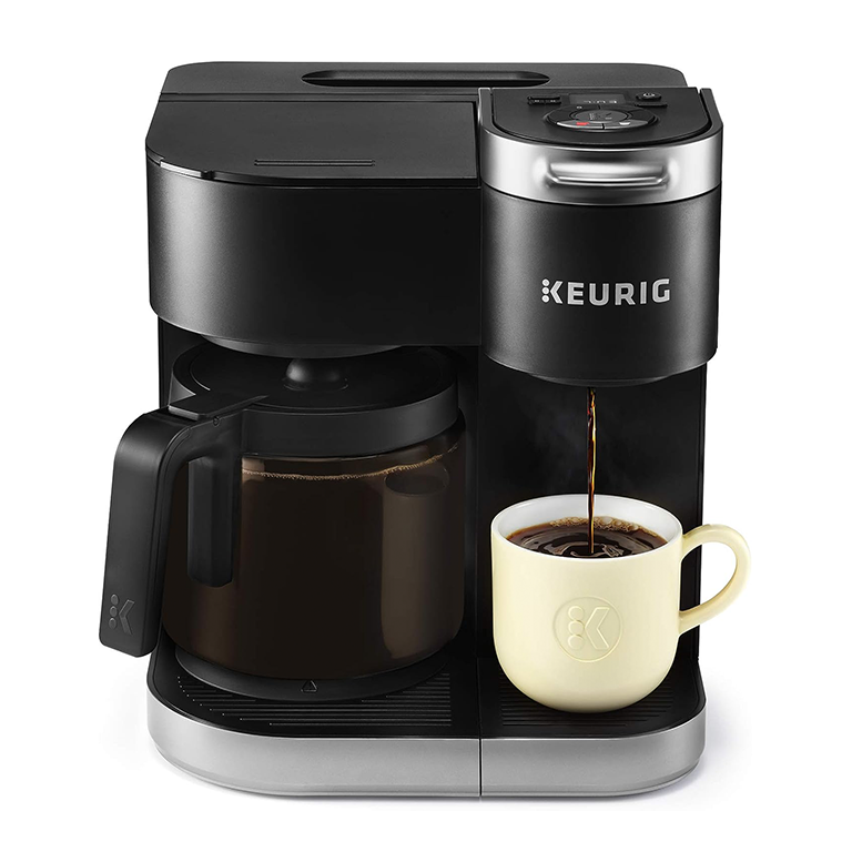 <p><a href="https://www.amazon.com/Keurig-K-Duo-Coffee-Single-Compatible/dp/B07PC7MHQ8/?tag=syn-yahoo-20&ascsubtag=%5Bartid%7C1782.g.44477108%5Bsrc%7Cyahoo-us" rel="nofollow noopener" target="_blank" data-ylk="slk:Shop Now;elm:context_link;itc:0;sec:content-canvas" class="link ">Shop Now</a></p><p>K-Duo Single Serve K-Cup Pod & Carafe Coffee Maker</p><p>$139.99</p>